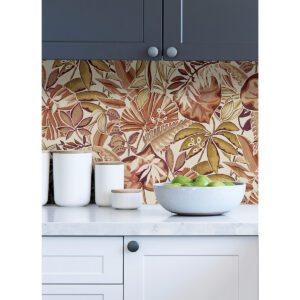 Amber Feuilles Peel and Stick Wallpaper