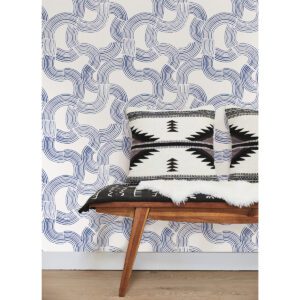 Cobalt Hokime Peel and Stick Wallpaper