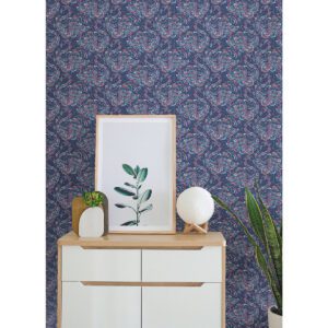 Cobalt Flamingo Peel and Stick Wallpaper