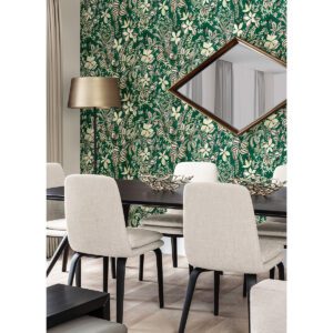 Green Willa Flower Peel and Stick Wallpaper