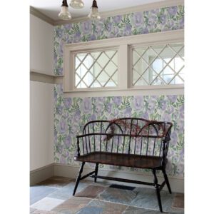 Periwinkle Peachy Keen Flower Peel & Stick Wallpaper
