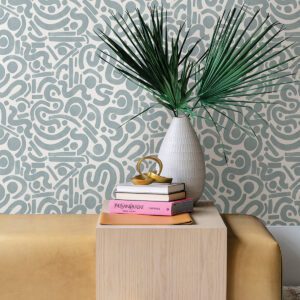 Blue Edie Geometric Peel and Stick Wallpaper