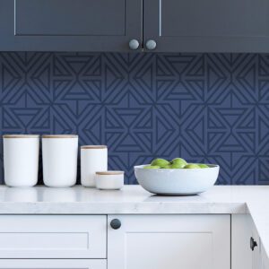 Blue Linear Peel and Stick Wallpaper