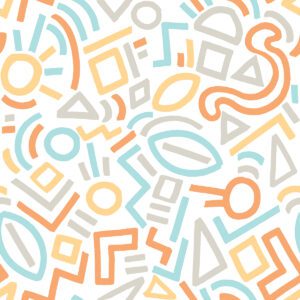 Multi Doodle Abstract Peel and Stick Wallpaper