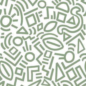 Sage Doodle Abstract Peel and Stick Wallpaper