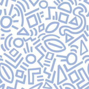 Periwinkle Doodle Abstract Peel and Stick Wallpaper