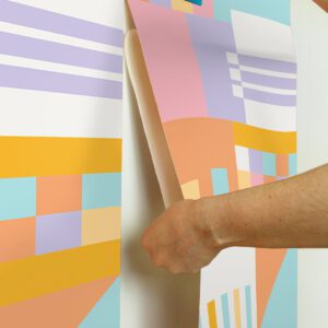 Multi Warm Kiki Shapes Peel and Stick Wallpaper