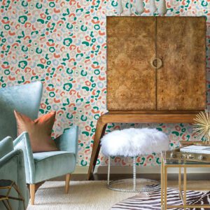 Multi Bright Leopard Spots Peel and Stick Wallpaper