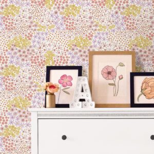 Floral Bunch Multi Warm Peel and Stick Wallpaper