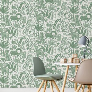 Sweet Safari Green Peel and Stick Wallpaper
