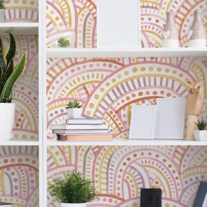 Retro Rainbow Multi Warm Peel and Stick Wallpaper