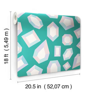 Lele Gems Teal Peel and Stick Wallpaper