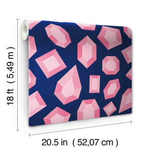 Lele Gems Navy Peel and Stick Wallpaper