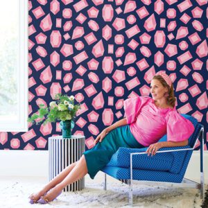 Lele Gems Navy Peel and Stick Wallpaper