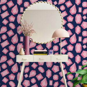 Lele Gems Navy Peel and Stick Wallpaper