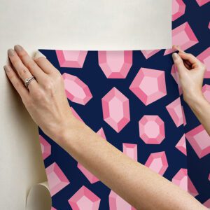 Lele Gems Navy Peel and Stick Wallpaper