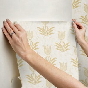 Mustard Parrot Tulip Peel and Stick Wallpaper