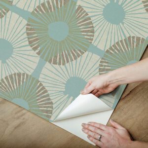Aqua Chocolate Superbloom Peel and Stick Wallpaper