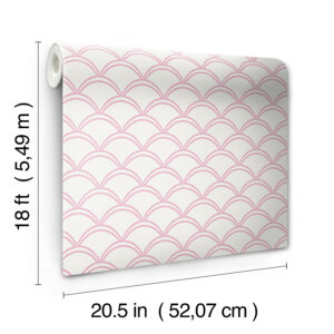 Pink Deco Wave Peel and Stick Wallpaper