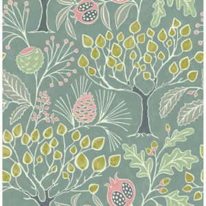 Green Groovy Garden Peel and Stick Wallpaper