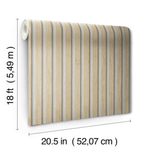 Natural Slat Wood Peel and Stick Wallpaper