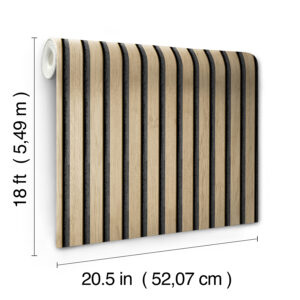 Oak Slat Wood Peel and Stick Wallpaper