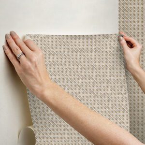 Cream Rattan Caning Peel and Stick Wallpaper