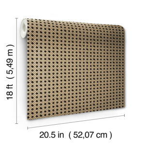 Honey Rattan Caning Peel and Stick Wallpaper
