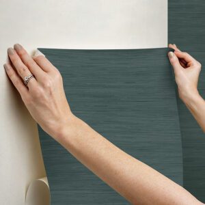 Peacock Classic Faux Grasscloth Peel and Stick Wallpaper