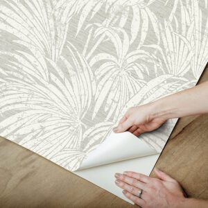 Neutral Cassava Palm Peel and Stick Wallpaper