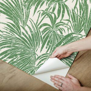 Green Cassava Palm Peel and Stick Wallpaper