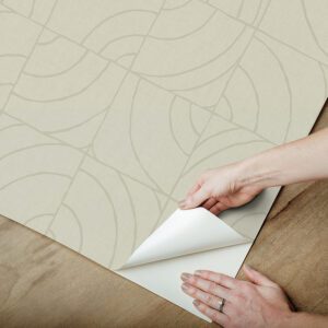 Taupe Batik Blok Peel and Stick Wallpaper