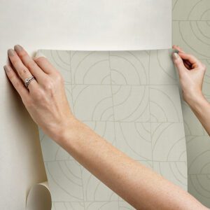 Taupe Batik Blok Peel and Stick Wallpaper