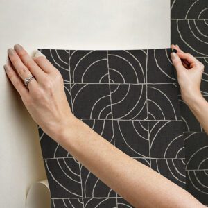 Charcoal Batik Blok Peel and Stick Wallpaper