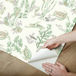 Jade/Sandstone Garparilla Peel and Stick Wallpaper