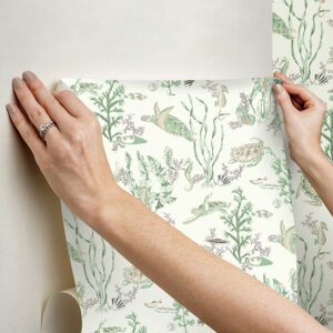 Jade/Sandstone Garparilla Peel and Stick Wallpaper