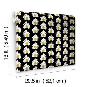 Black Fleur Peel and Stick Wallpaper