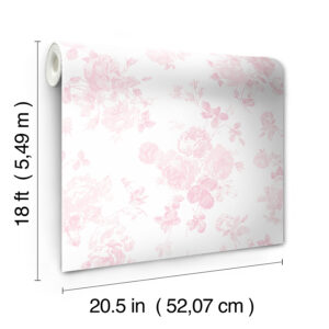 Faded Primrose Everblooming Rosettes Peel and Stick Wallpaper