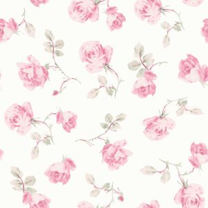 Chateau Rose Ribbon Rosa Peel and Stick Wallpaper