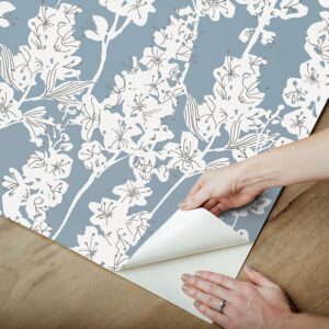 Blue Larkspur Peel and Stick Wallpaper