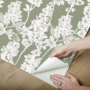 Sage Larkspur Peel and Stick Wallpaper