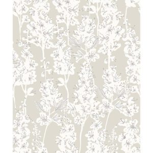 Taupe Larkspur Peel and Stick Wallpaper