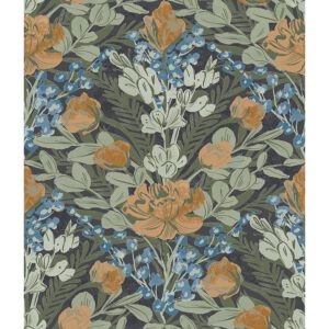 Dark Multi Moody June Blooms Peel and Stick Wallpaper