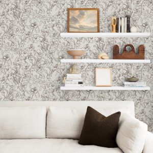 Brown May Bloom Peel and Stick Wallpaper