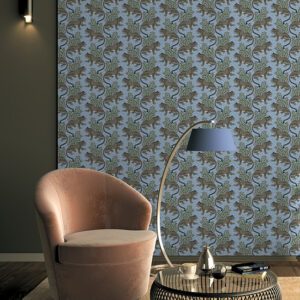 Light Blue Bagheera Peel and Stick Wallpaper