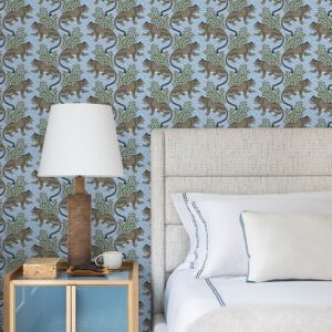 Light Blue Bagheera Peel and Stick Wallpaper