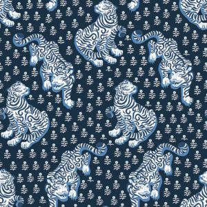 Navy Tiger Queen Peel and Stick Wallpaper