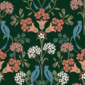 Green Multi Meadow Song Peel and Stick Wallpaper