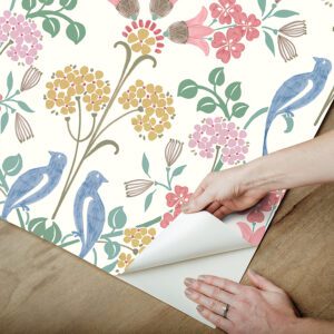 Pink Meadow Song Peel and Stick Wallpaper
