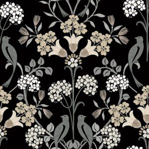 Black & Neutral Meadow Song Peel and Stick Wallpaper